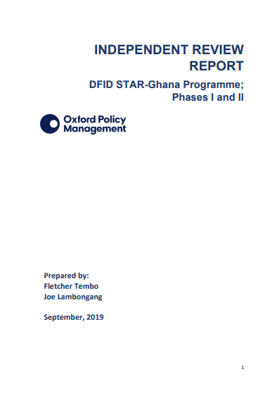 STAR-Ghana - DFID Independent Review Report